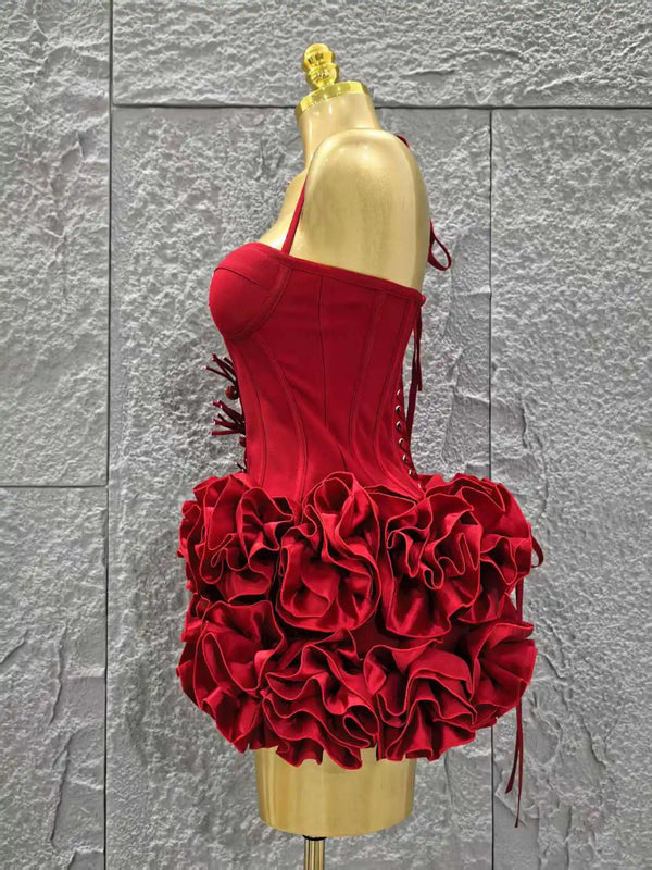 Elegant Floral Strapless Dress