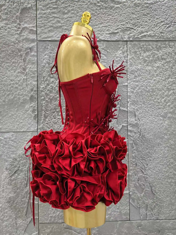 Elegant Floral Strapless Dress